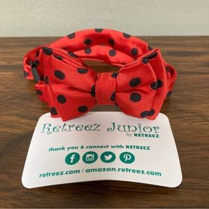 $1 NWT Retreez Junior Bow Tie Red with Black Dots 6-18 Months